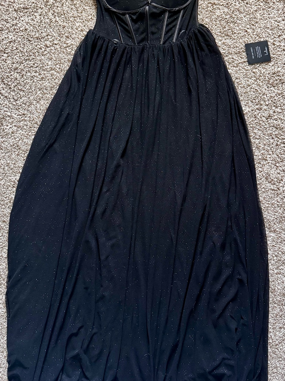 Lulu's Black Sparkle Tulle Maxi Skirt